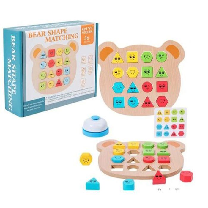 Puzzle assortis de forme géométrique en bois