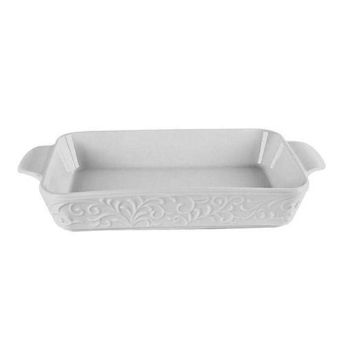 Plat à four rectangulaire - AYA HOME - 41x22,5 cm - Porcelaine - Compatible lave-vaisselle - Blanc