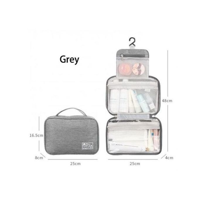 Trousse de Rangement Pliable Multifonction pour Voyage - Gris - Nylon Imperméable