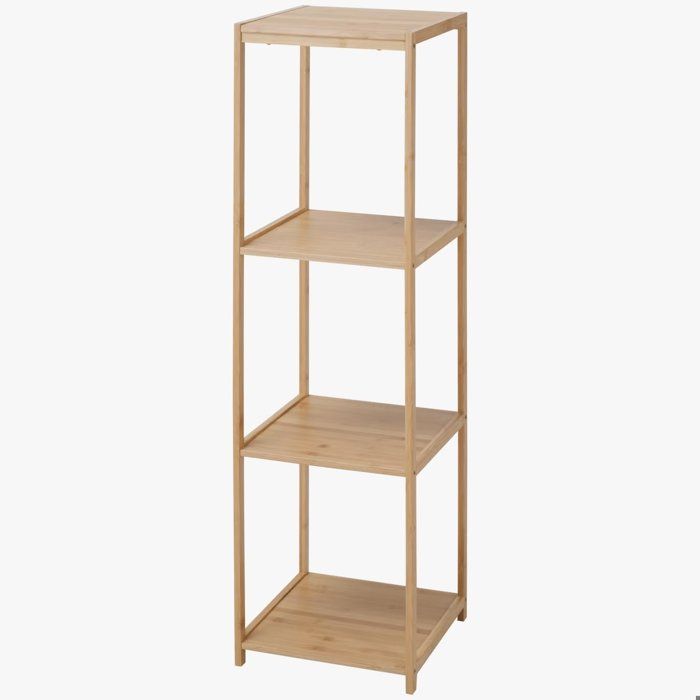 Étagère en bambou - Non spécifié - 4 niveaux - Marron - 31 x 31 x 106 cm - À monter soi-même
