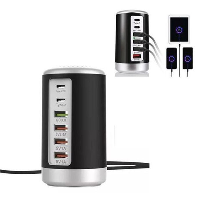 Chargeur USB - Non spécifié - 65W - 6 Ports - QC3.0 - PD 18W