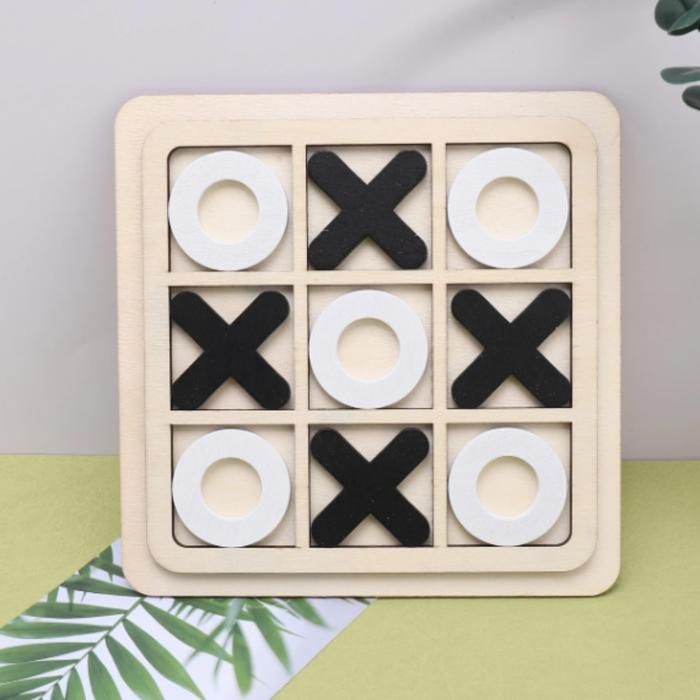 Jeu éducatif en bois XO, puzzle interactif pour enfants.