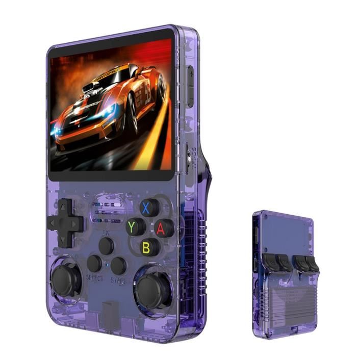 Console de jeu portable rétro Purple 64G - Lecteur de jeu R36S - 64 Go - écran IPS 3.5 pouces