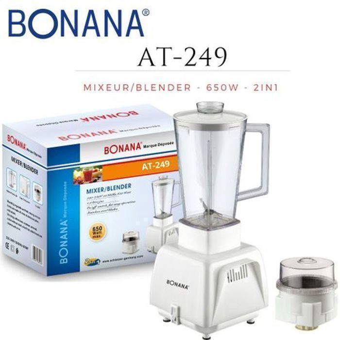 Mixeur Blender - Vintage - 2 en 1 - 650 W - 1 Litre - Lame en acier inoxydable