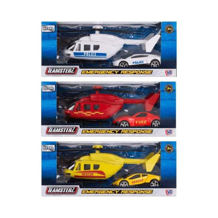 Teamsterz Street Machines - Hélicoptère et Véhicule de Police