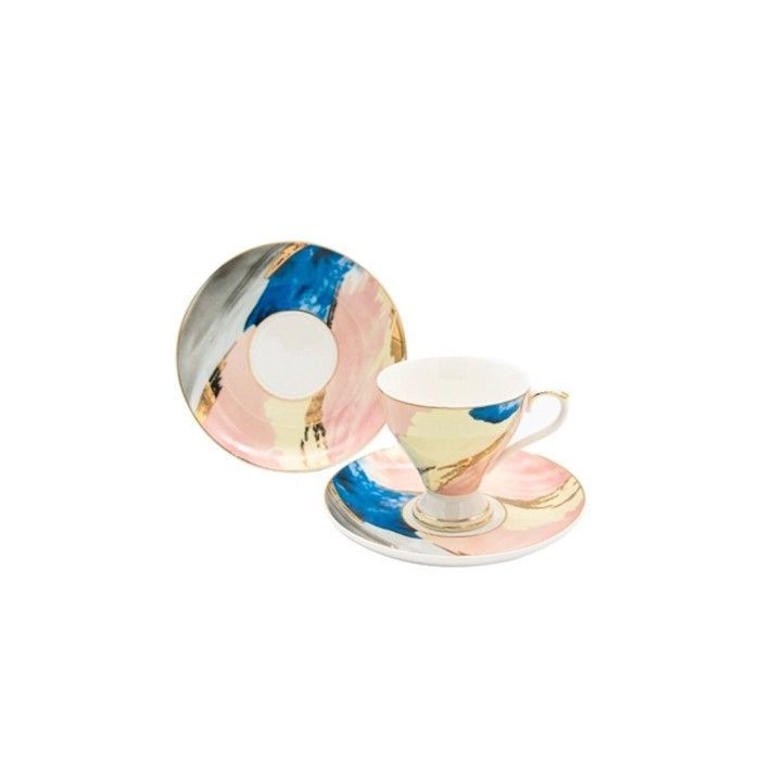 Tasses - Picasso - Set de 2 - Porcelaine - Blanc - Compatible lave-vaisselle