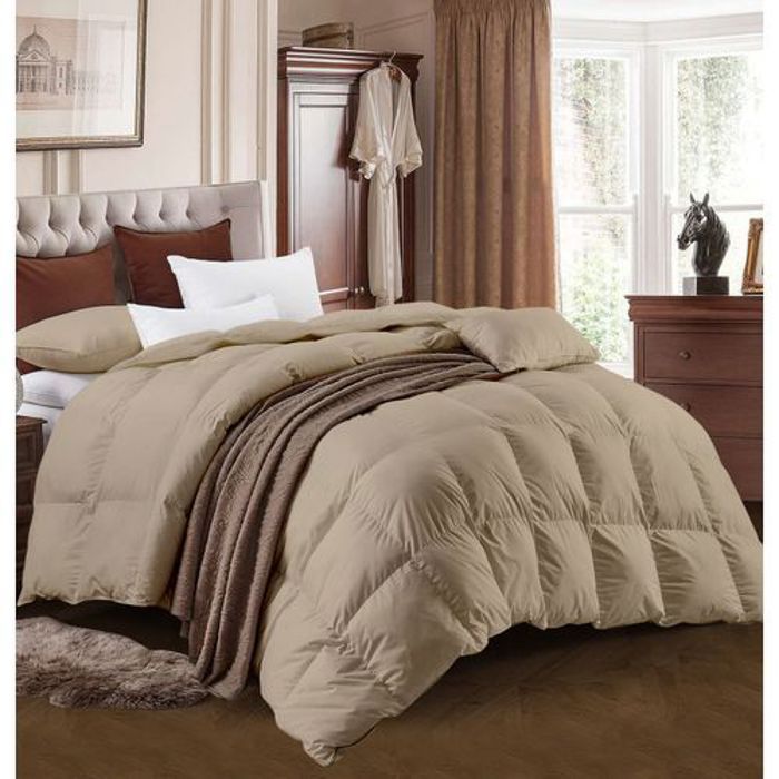 Couette - DWIRTY - Microgel Antiallergique - Beige Sable - 220x240cm - 2Plcs + 2TO Offerts
