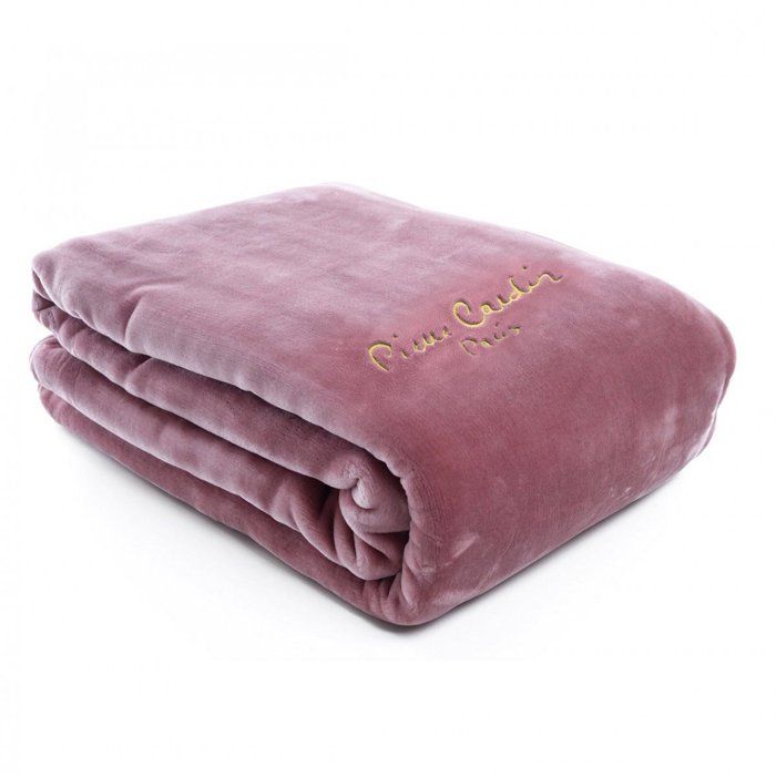 Couverture - Pierre Cardin - 220x240 cm - Polaire - Rose Opal - Luxe et Confort