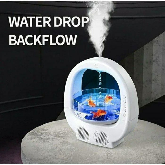 Humidificateur anti-gravité 3 en 1 avec aromathérapie, haut-parleur Bluetooth et éclairage pour aquarium