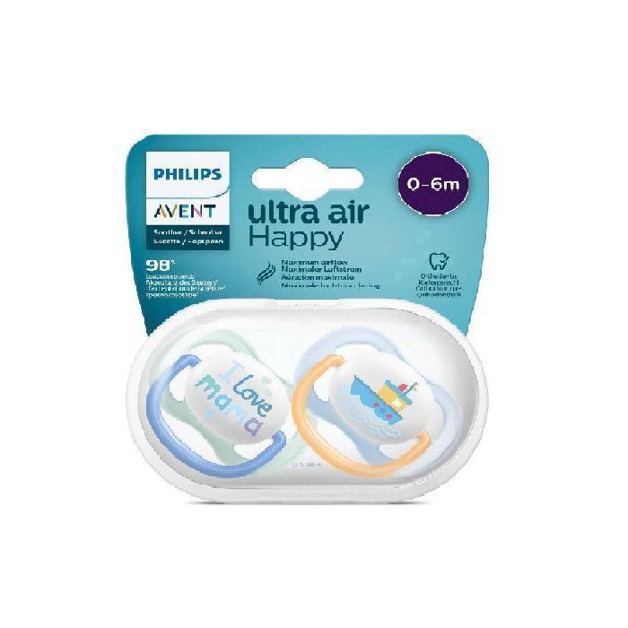Sucette Avent Natural Ultra Air Happy 0-6mois