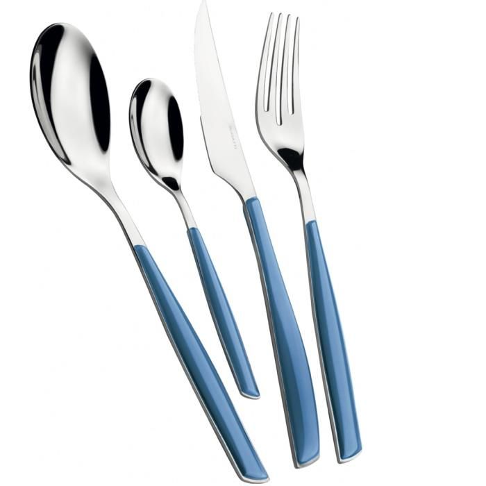Ensemble de couverts - Casa Bugatti - Glamour - 24 pièces - Acier inoxydable - Bleu