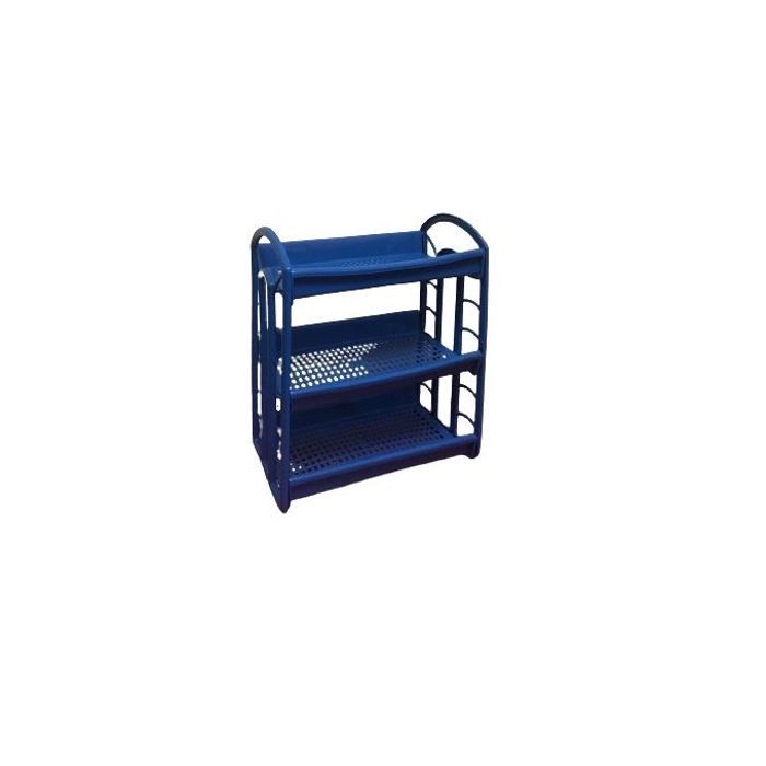 Egouttoir à vaisselle - 3 niveaux - Plastique - Bleu / Gris - Accessoire de cuisine