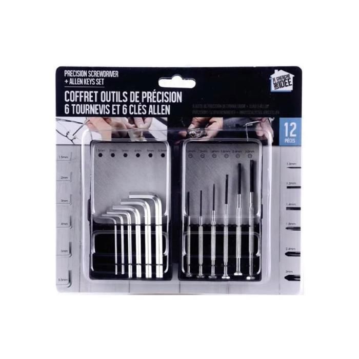 Coffret outils de précision 6 tournevis et 6 clé ALLEN