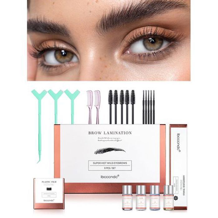 9 pièces Kit de maquillage pour les sourcils - Outils de mise en forme des sourcils de type salon