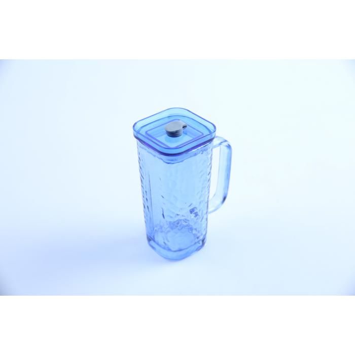 Verre à eau avec couvercle et paille 200 ml bleu