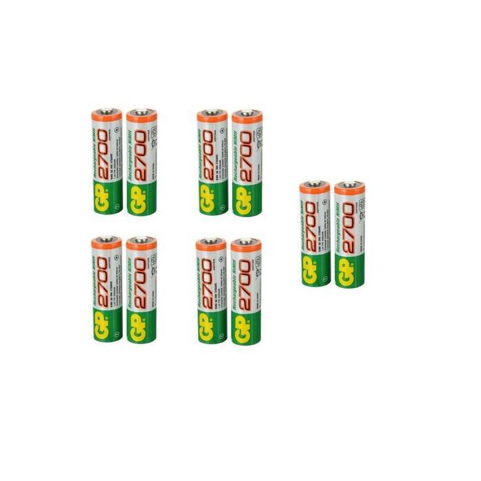 Batterie rechargeable - GP - 2700 - 10 pièces - 1.2V - NiMH - Écologique