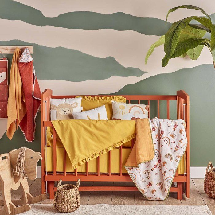 Parure de lit bébé - Brenta - 100% coton - Moutarde - 100x150 cm - Certifié OEKO-TEX