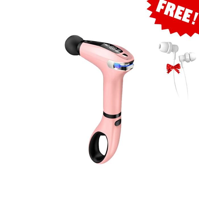 Pistolet de Massage Électrique Rose Portable à Écran Large LED pour Soulagement de la Douleur, Avec écouteurs Gratuit