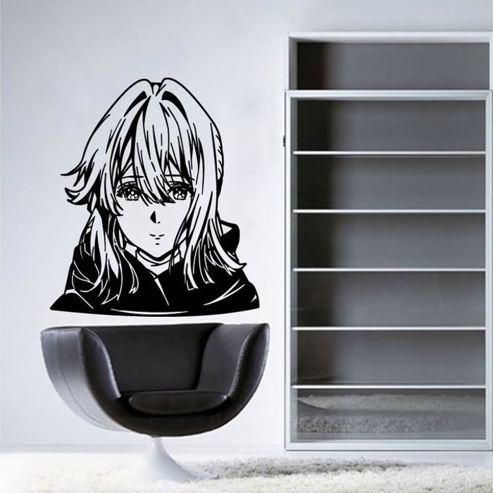 Sticker mural - Violet Evergarden - Décoration vinyle - 55x60 cm - Contemporain - Mixte