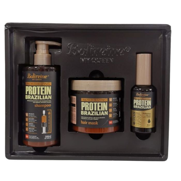 Pack Balireine shampoing 300 ml + masque 250 ml + sérum 50 ml Protéine brésilienne Sans sulfate.