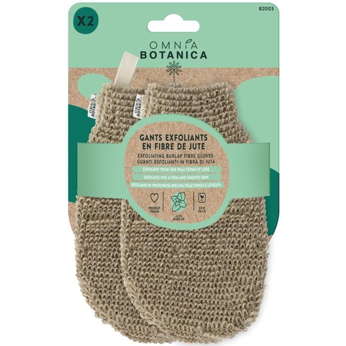 Gants Exfoliants - OMNIA BOTANICA - JUTE - Fibres Naturelles - Peau Lisse - Renouvellement Cellulaire