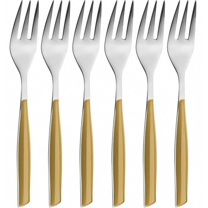GLAMOUR 6PC FOURCHETTE CAKE DORE