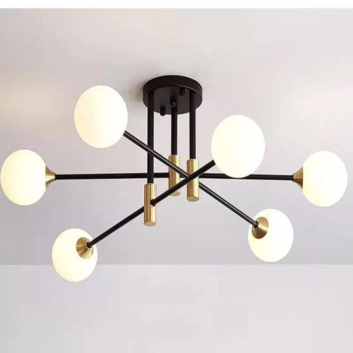 Lustre Moderne Spoutnik, Luminaire Suspendu Nordique 6 Boules