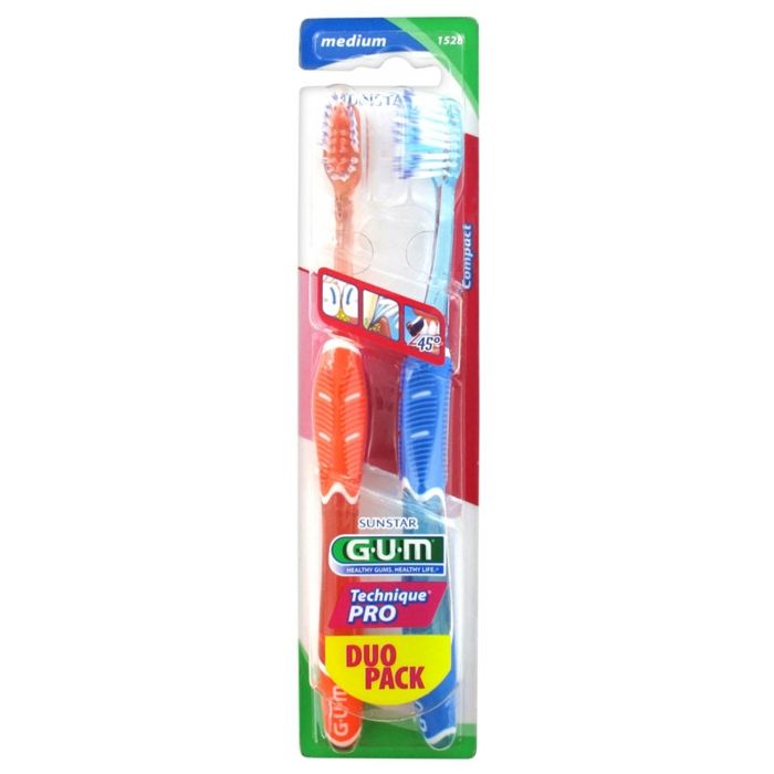 Brosse à dents - GUM - Technique Pro - Medium - Lot de 2 - Pour Adultes