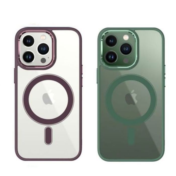 Case 2 Pochette Iphone 13 Pro Max Silicone Transparente Marron Et Vert