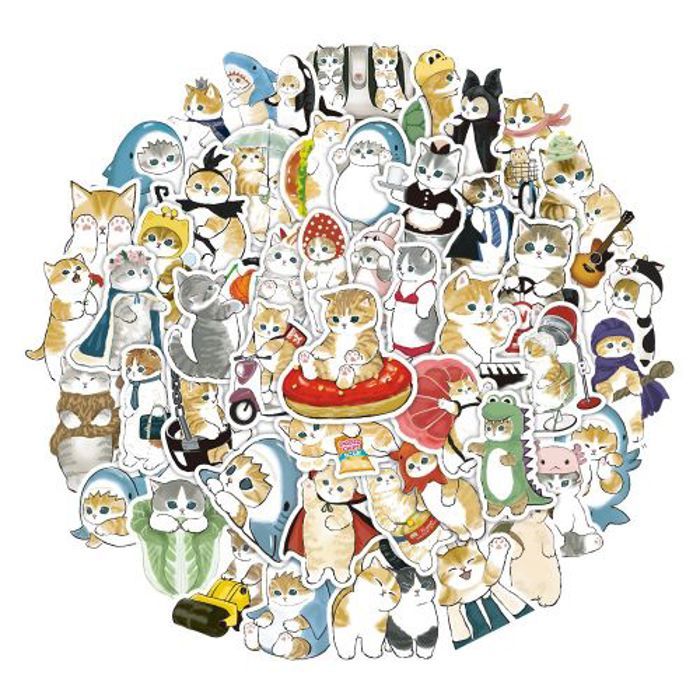Stickers 50Pcs Funny Meme Animals Cat Stickers Cartoon Decals Kids Toy DIY Lugga