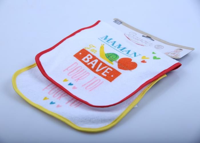 Set de 2 bavoirs bébé en tissu - Couleur Aléatoire