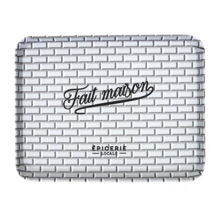 Plateau de Service "Brooklyn" 26cm Noir & Blanc