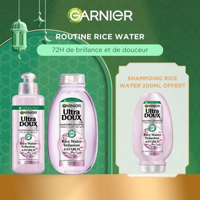 OFFRE CAPILLAIRE : ROUTINE RICE WATER SSR 200ML + ASHP 200ML = SHP 200ML