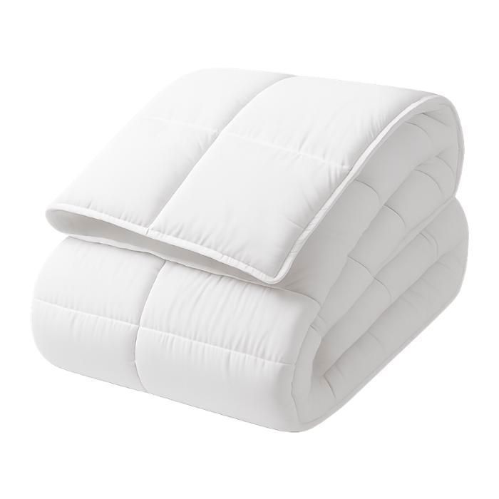 Couette 160x220 cm en microfibre premium ultra douce - Toucher peau de pêche - Garniture ouate siliconé 350 G / m2 mouelleuse
