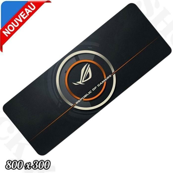 Tapis Gamer - ASUS - XXXL - 80x30cm - Antidérapant - Surface en tissu fin
