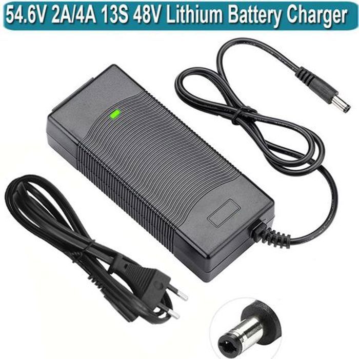 Chargeur de Batterie 54.6V 2A Li-ION au Lithium pour trottinette, vélo électrique DC5.5 * 2.1MM