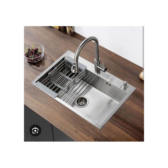 Évier de cuisine - SM - Inox 304 - 60x45 cm - Double bac - Résistant aux rayures