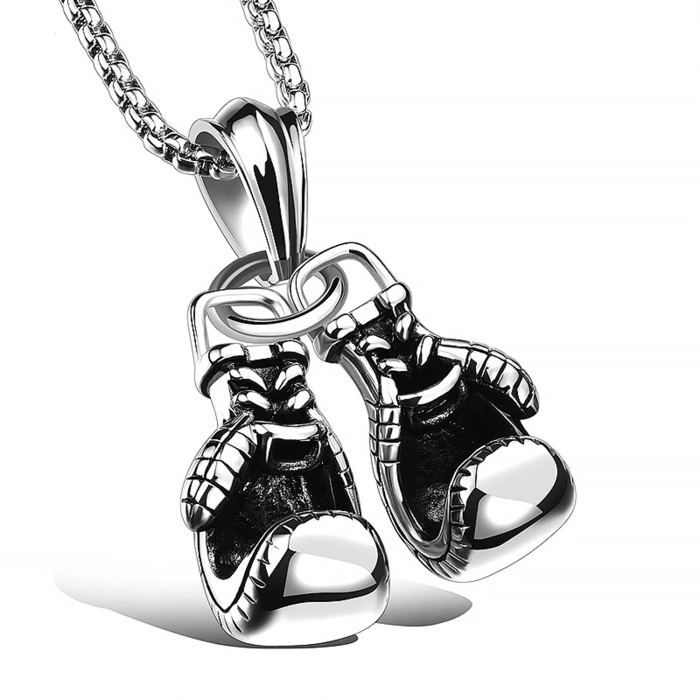 Collier en forme de Gants de boxe argent pour hommes femmes