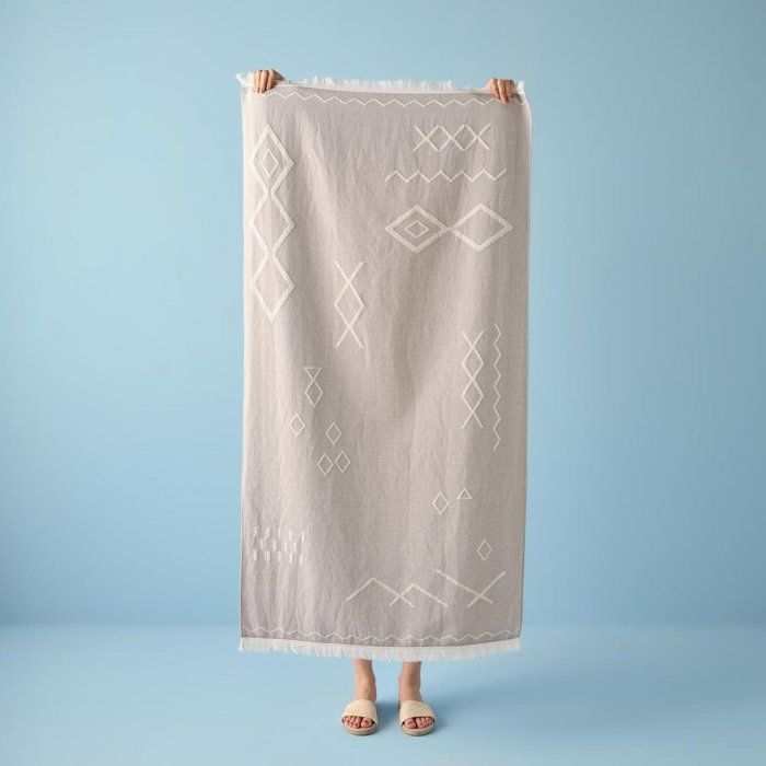 Serviette de plage - Marissa - Gris foncé - 75x150 cm - 100% coton - Certifié OEKO-TEX