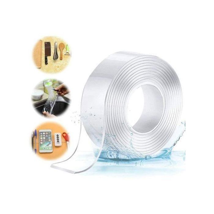 Ruban Double Face Nano Étanche : 5 m, Transparent