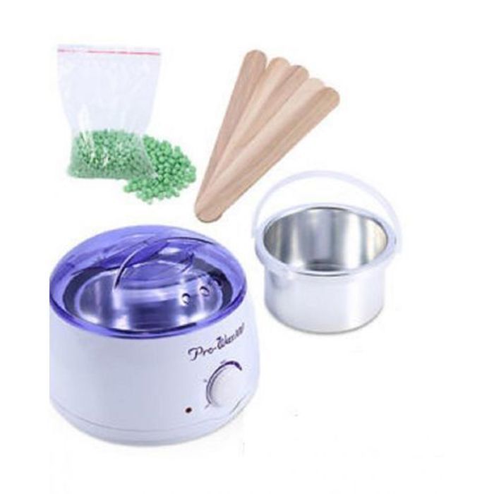 Chauffe-Cire - Pro Wax - Professionnel - 100 g cire pelable - 7 spatules en bois - Mixte