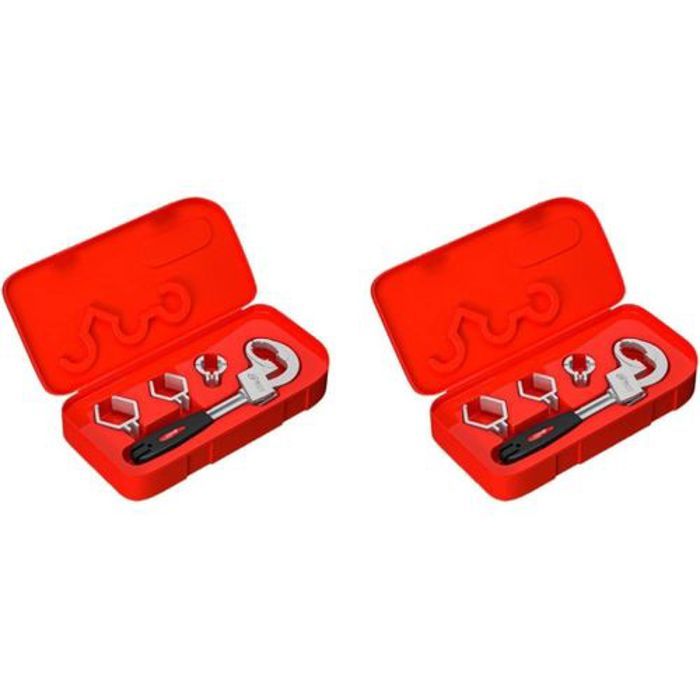 2pc Clé à molette Universal Multipurpose Pratique pour robinet de WC, lavabo, Clé à molette Polyvalent pour Maintenance