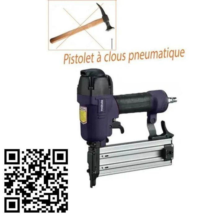 Pistolet à clous pneumatique Makute, nail gun pour travaux de précision