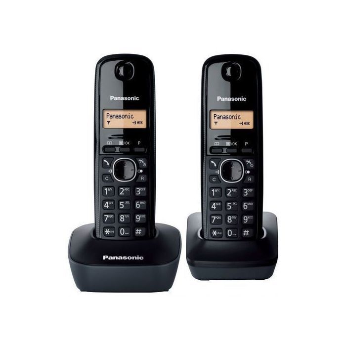 Panasonic Téléphone Fixe Duo Sans fil KX-TG1612 - Affichage LCD à deux lignes