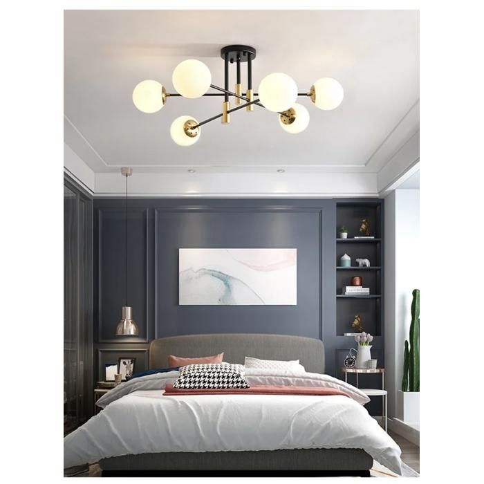 lustre plafonnier 6 boules -E27-