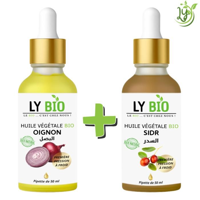 LYBIO PACK HUILE OIGNON 50ML - PIPETTE + HUILE SIDR 50ML - PIPETTE