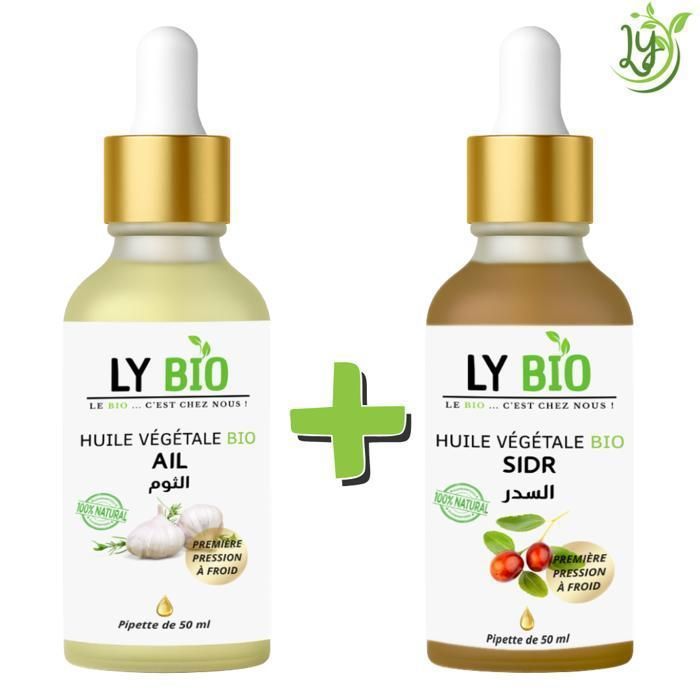 Pack Huile - LYBIO Ail 50ml - Pipette - LYBIO Sidr 50ml - Pipette - Soin Naturel