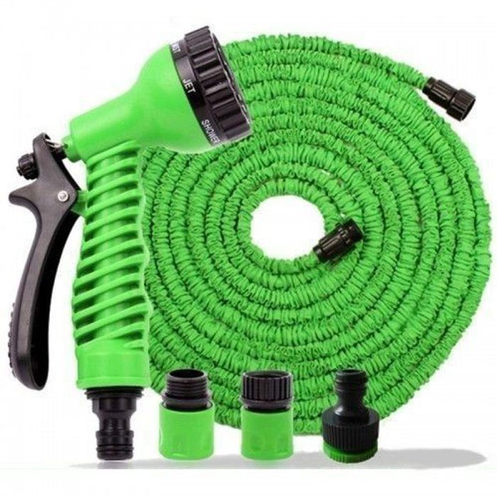 Tuyau Extensible - Magique - 15m - Vert - Léger - Résistant - Utilisation Extérieure