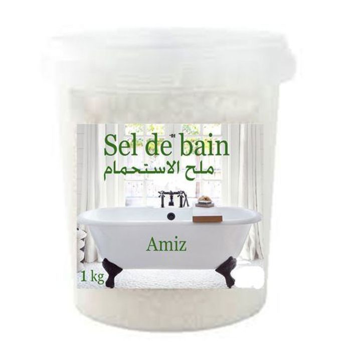 Sel de bain - Amiz - 1 kg - Riche en minéraux - Relaxant - Élimine les douleurs musculaires