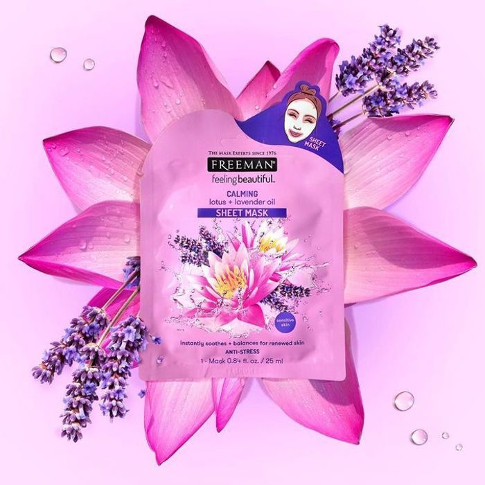 Masque en feuille calment lotus + huile de lavande